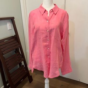 Lilly Pulitzer pink blouse with buttons - medium
